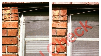 Before & after of separation around window Photo